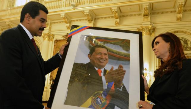 Convenio. Maduro y Cristina sellaron nuevos acuerdos comerciales, que continúan el camino trazado por Néstor Kirchner y Hugo Chávez (AP).