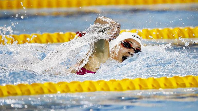 Delfina Pignatiello ganó la medalla de plata en 800 metros libres de natación. (Aguas Cordobesas) Delfina Pignatiello ganó la medalla de plata en 800 metros libres de natación. (Aguas Cordobesas)