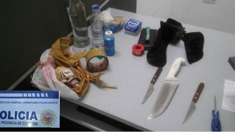 ELEMENTOS HALLADOS. En el lugar (Policía de Córdoba). ELEMENTOS HALLADOS. En el lugar (Policía de Córdoba).
